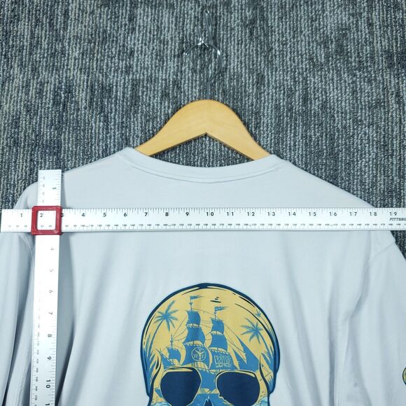 What The Fin Performance Long Sleeve Skull Graphic Fishing Shirt, Size: XL - Picture 12 of 13